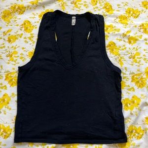 Free People racerback cropped tank in black